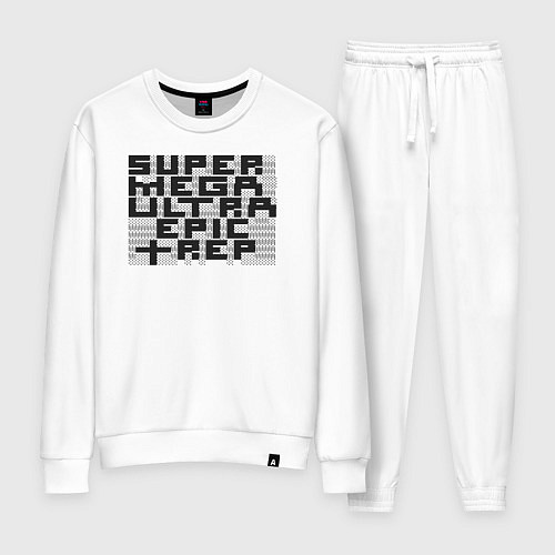 Женский костюм Пиксельный Super Mega Ultra Epic Rep - ASCII арт, / Белый – фото 1