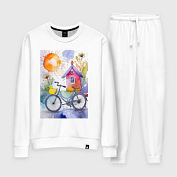 Женский костюм Утенок на велосипеде - акварель