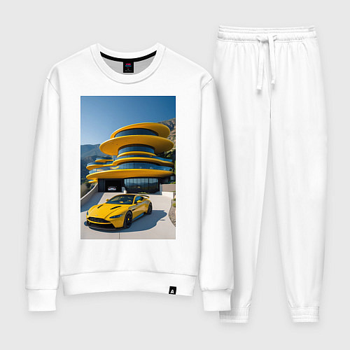 Женский костюм Желтый суперкар у дома / Белый – фото 1
