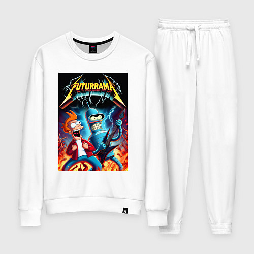 Женский костюм Вокались Фрай и гитарист Бендер - рок группа Футур / Белый – фото 1