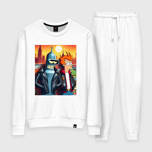 Женский костюм Фрай и Бендер жители Нью-Йорка / Белый – фото 1