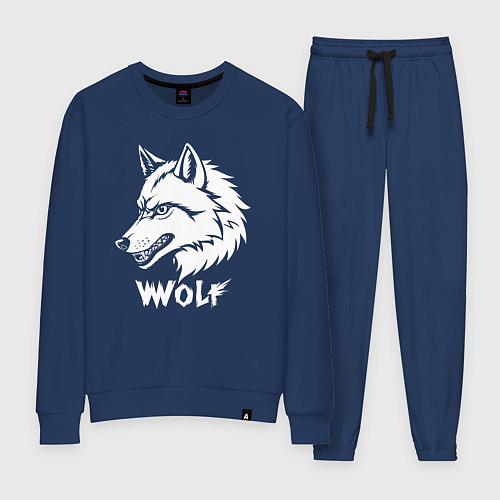 Женский костюм Волк с оскалом / Тёмно-синий – фото 1