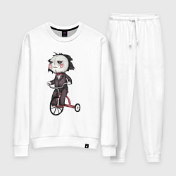 Костюм хлопковый женский Пила на велосипеде, цвет: белый