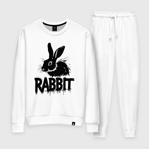 Женский костюм Черный кролик с надписью / Белый – фото 1
