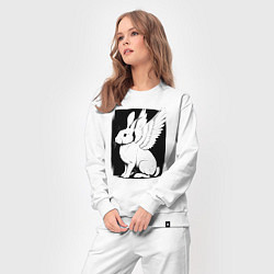 Костюм хлопковый женский Крылатый кролик, цвет: белый — фото 2