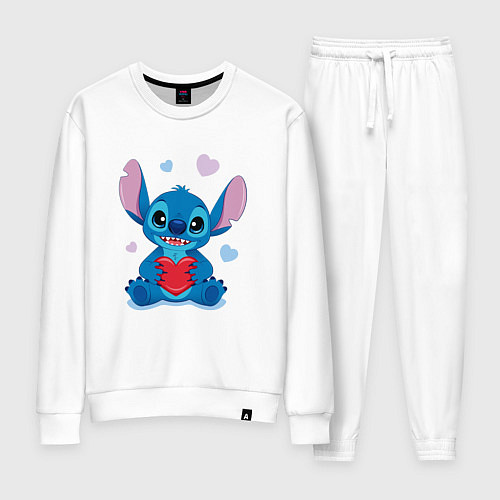 Женский костюм Стич с сердцем / Белый – фото 1