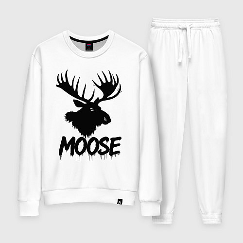 Женский костюм Черный лось с рогами / Белый – фото 1