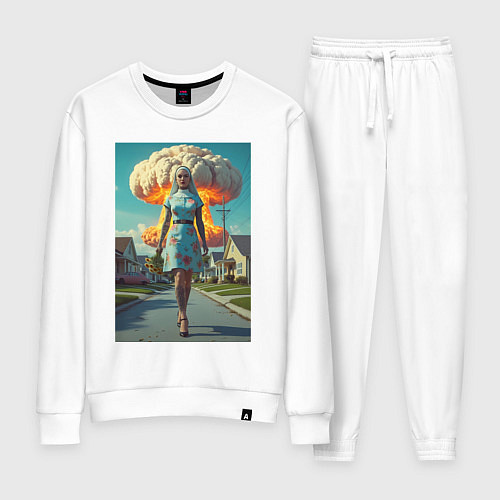 Женский костюм Девушка в костюме монашки уходит от взрыва / Белый – фото 1