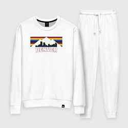 Костюм хлопковый женский Denver Nuggets mountains, цвет: белый