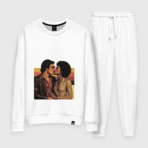 Женский костюм Поцелуй поп-арт диско 1970-е / Белый – фото 1