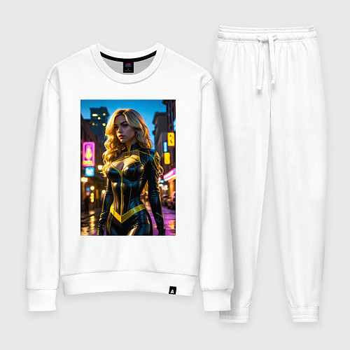 Женский костюм Черная Канарейка на улице города / Белый – фото 1