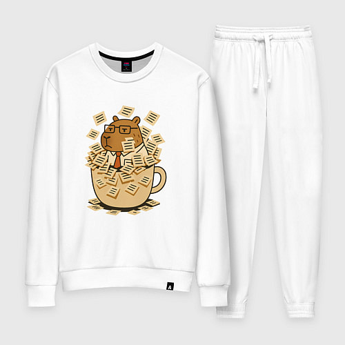 Женский костюм Менеджер капибара в кружке / Белый – фото 1