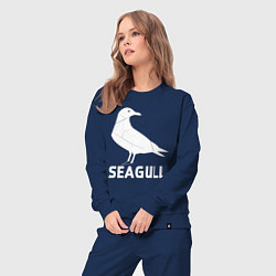 Костюм хлопковый женский Морская белая чайка, цвет: тёмно-синий — фото 2