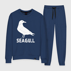 Костюм хлопковый женский Морская белая чайка, цвет: тёмно-синий