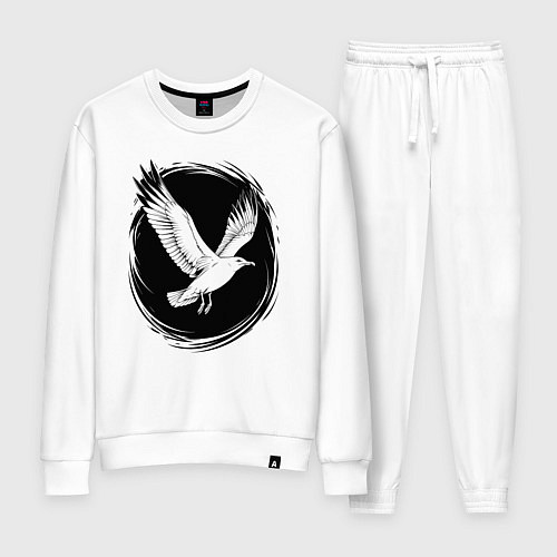 Женский костюм Чайка в черном круге / Белый – фото 1