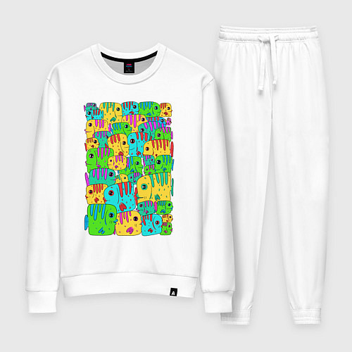 Женский костюм Яркие тропические рыбки / Белый – фото 1