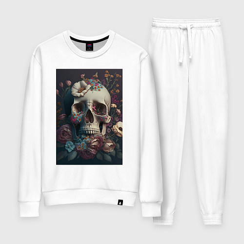 Женский костюм Череп в цветах / Белый – фото 1