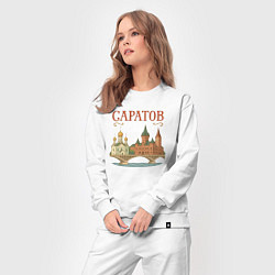 Костюм хлопковый женский Саратов, цвет: белый — фото 2