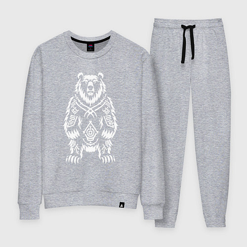 Женский костюм Медведь талисман с руническими символами / Меланж – фото 1