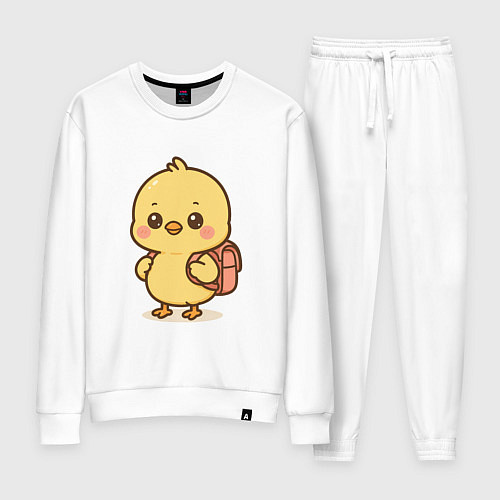 Женский костюм Цыпленок с рюкзаком / Белый – фото 1