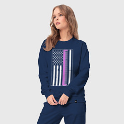 Костюм хлопковый женский США парикмахер, цвет: тёмно-синий — фото 2