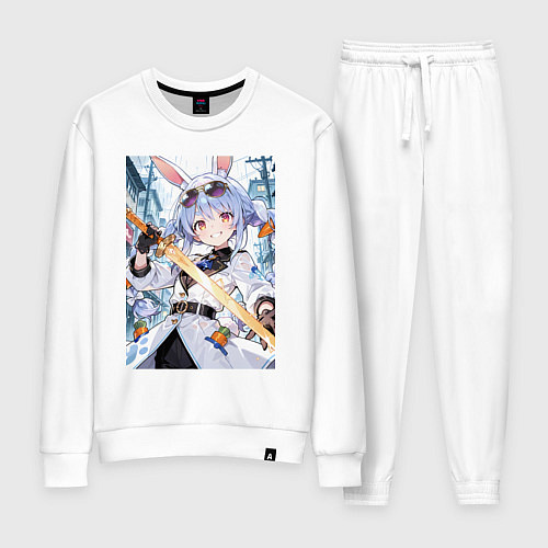 Женский костюм Девушка-кролик в плаще и с мечем / Белый – фото 1