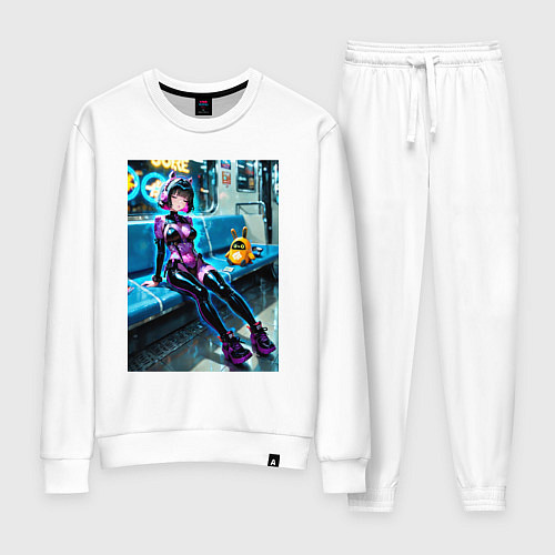 Женский костюм Андроид в вагоне метро / Белый – фото 1