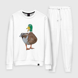 Костюм хлопковый женский Утка селезень, цвет: белый