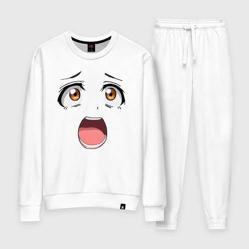 Женский костюм Удивление anime face - большие глаза / Белый – фото 1