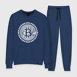 Костюм хлопковый женский Биткоин цифровой, цвет: тёмно-синий