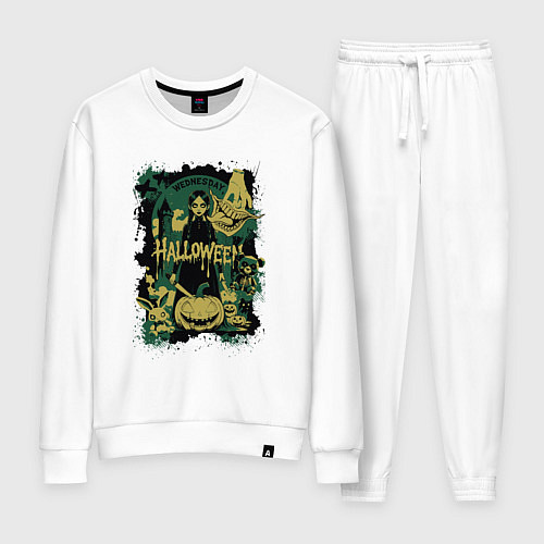 Женский костюм Уэнсдэй на хэллоуин / Белый – фото 1