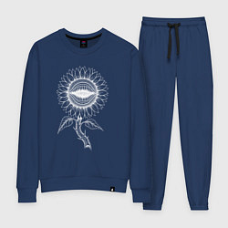 Костюм хлопковый женский Подсолнух - зубастый цветок, цвет: тёмно-синий