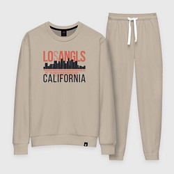 Костюм хлопковый женский California - Los Angeles, цвет: миндальный