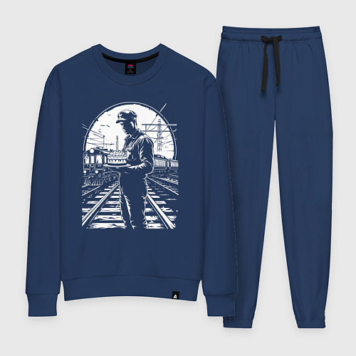 Женский костюм Железнодорожник с тортом / Тёмно-синий – фото 1