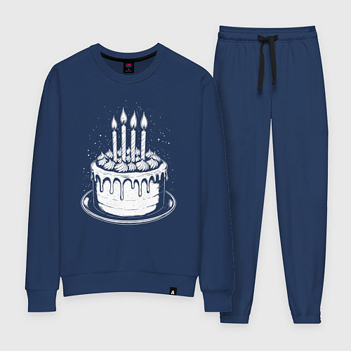 Женский костюм Торт с четырьмя свечами / Тёмно-синий – фото 1