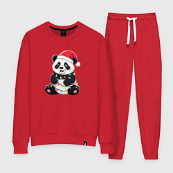 Женский костюм Новогодняя Панда в гирлянде