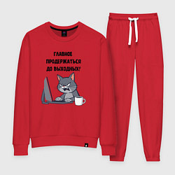 Женский костюм Продержаться до выходных - запарившийся котэ