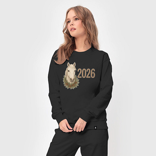 Женский костюм 2026 белая лошадь / Черный – фото 3