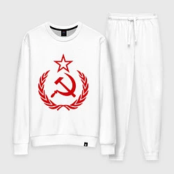 Костюм хлопковый женский СССР герб, цвет: белый