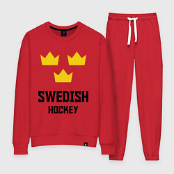 Костюм хлопковый женский Swedish Hockey, цвет: красный