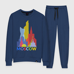 Костюм хлопковый женский Moscow Colors, цвет: тёмно-синий