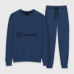 Костюм хлопковый женский Mercedes Logo, цвет: тёмно-синий