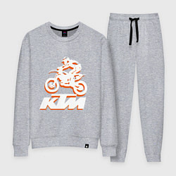 Костюм хлопковый женский KTM белый, цвет: меланж