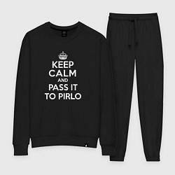 Костюм хлопковый женский Keep Calm & Pass It To Pirlo, цвет: черный