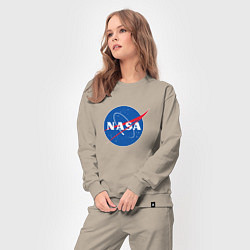 Костюм хлопковый женский NASA: Logo, цвет: миндальный — фото 2