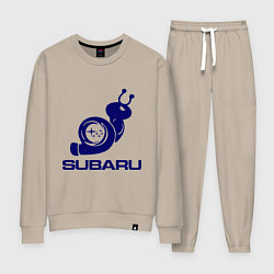 Костюм хлопковый женский Subaru, цвет: миндальный