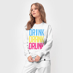 Костюм хлопковый женский Drink Drank Drunk, цвет: белый — фото 2