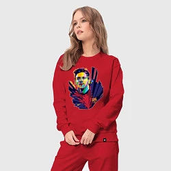Костюм хлопковый женский Messi Art, цвет: красный — фото 2