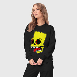 Костюм хлопковый женский Bart Skull, цвет: черный — фото 2