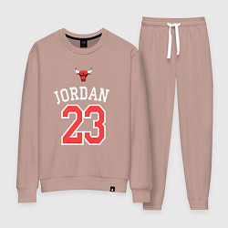 Костюм хлопковый женский Jordan 23, цвет: пыльно-розовый